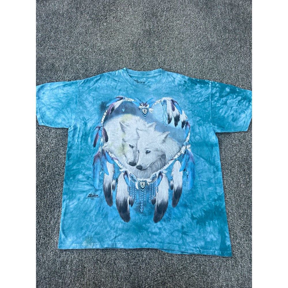 The Mountain Wolf Heart T Shirt XL Made USA 2013 Carol Cavalaris Tie Dye